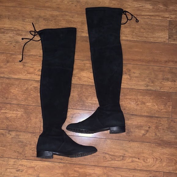 Stuart Weitzman Lowland Black Suede Boots - Picture 4 of 11